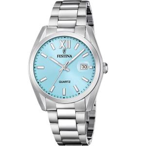 FESTINA Classic Ice Blue Dial 40mm Silver Stainless Steel Bracelet F20707/2 - 54193