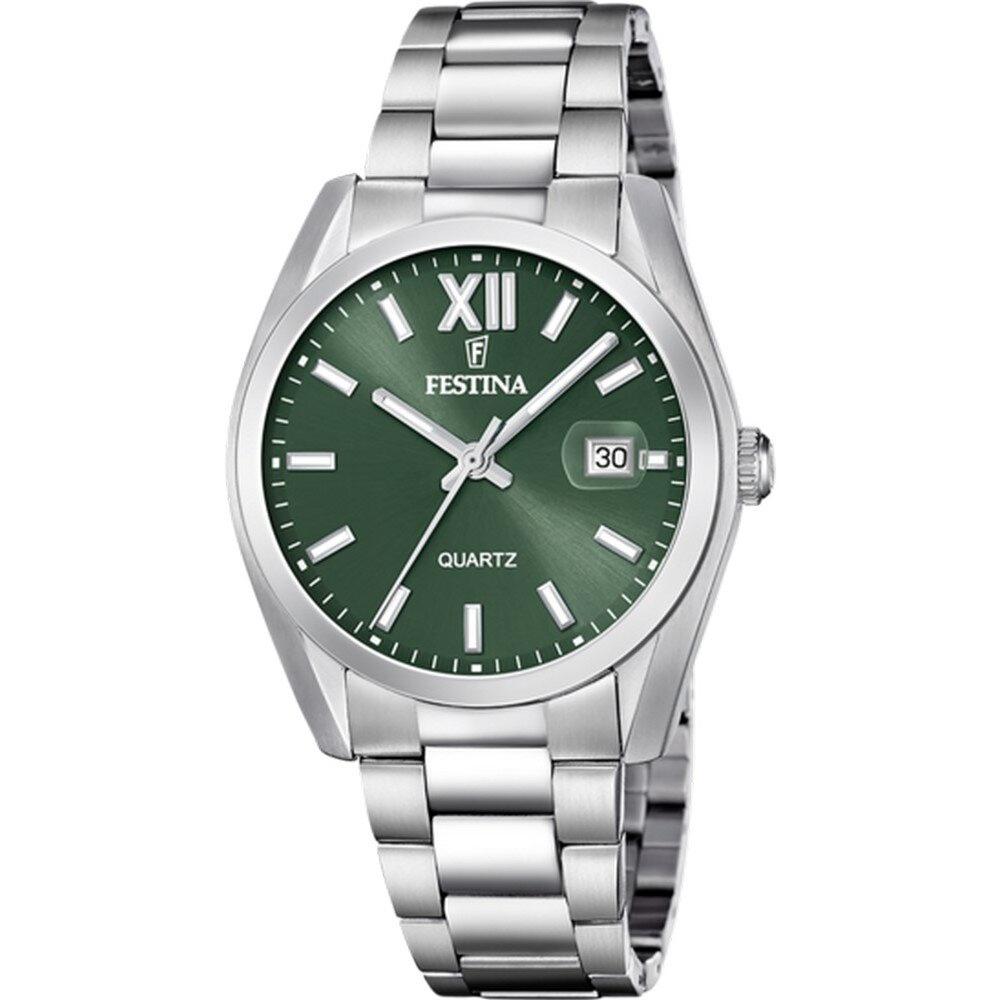 FESTINA Classic Green Dial 40mm Silver Stainless Steel Bracelet F20707/5