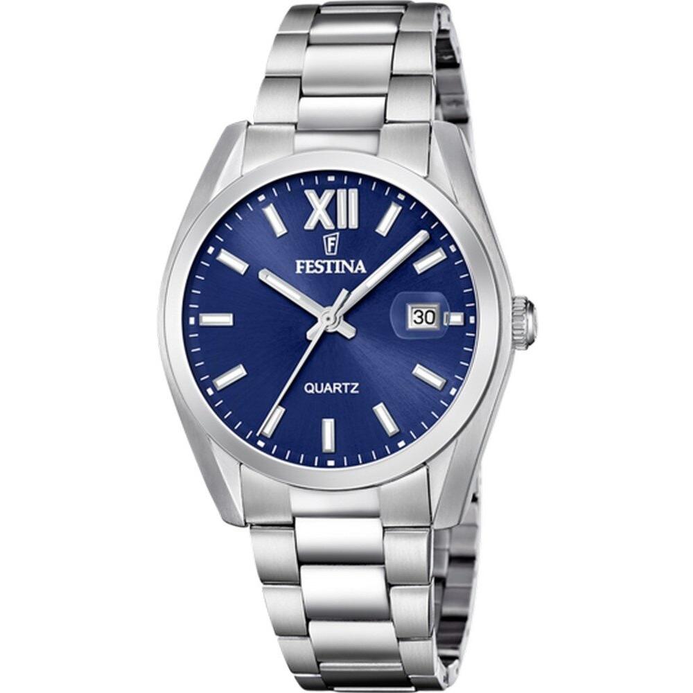 FESTINA Classic Blue Dial 40mm Silver Stainless Steel Bracelet F20707/7