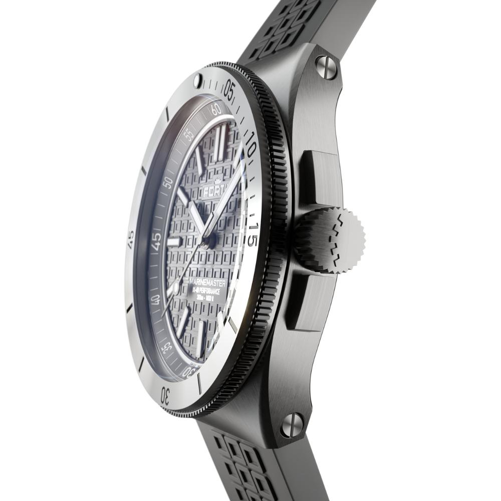 FORTIS Marinemaster M-40 Rockstone Gray Dial 40mm Silver Stainless Steel Grey Rubber Strap F8120005 - 7