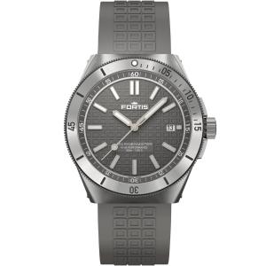FORTIS Marinemaster M-40 Rockstone Gray Dial 40mm Silver Stainless Steel Grey Rubber Strap F8120005 - 44131