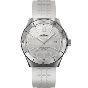 FORTIS Marinemaster M-40 Snow White Dial 40mm Silver Stainless Steel White Rubber Strap F8120009 - 44150