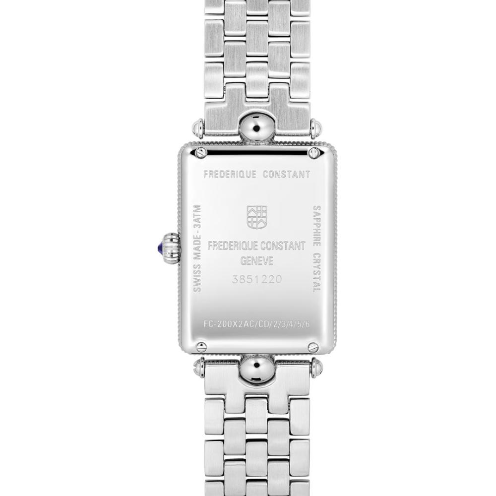 FREDERIQUE CONSTANT Art Deco Carree Quartz White Pearl Dial 28mm Silver Stainless Steel Bracelet FC-200MPW2AC6B