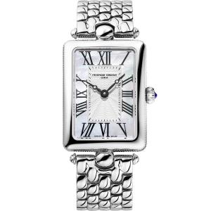 FREDERIQUE CONSTANT Art Deco Carree Quartz White Pearl Dial 28mm Silver Stainless Steel Bracelet FC-200MPW2AC6B - 62383