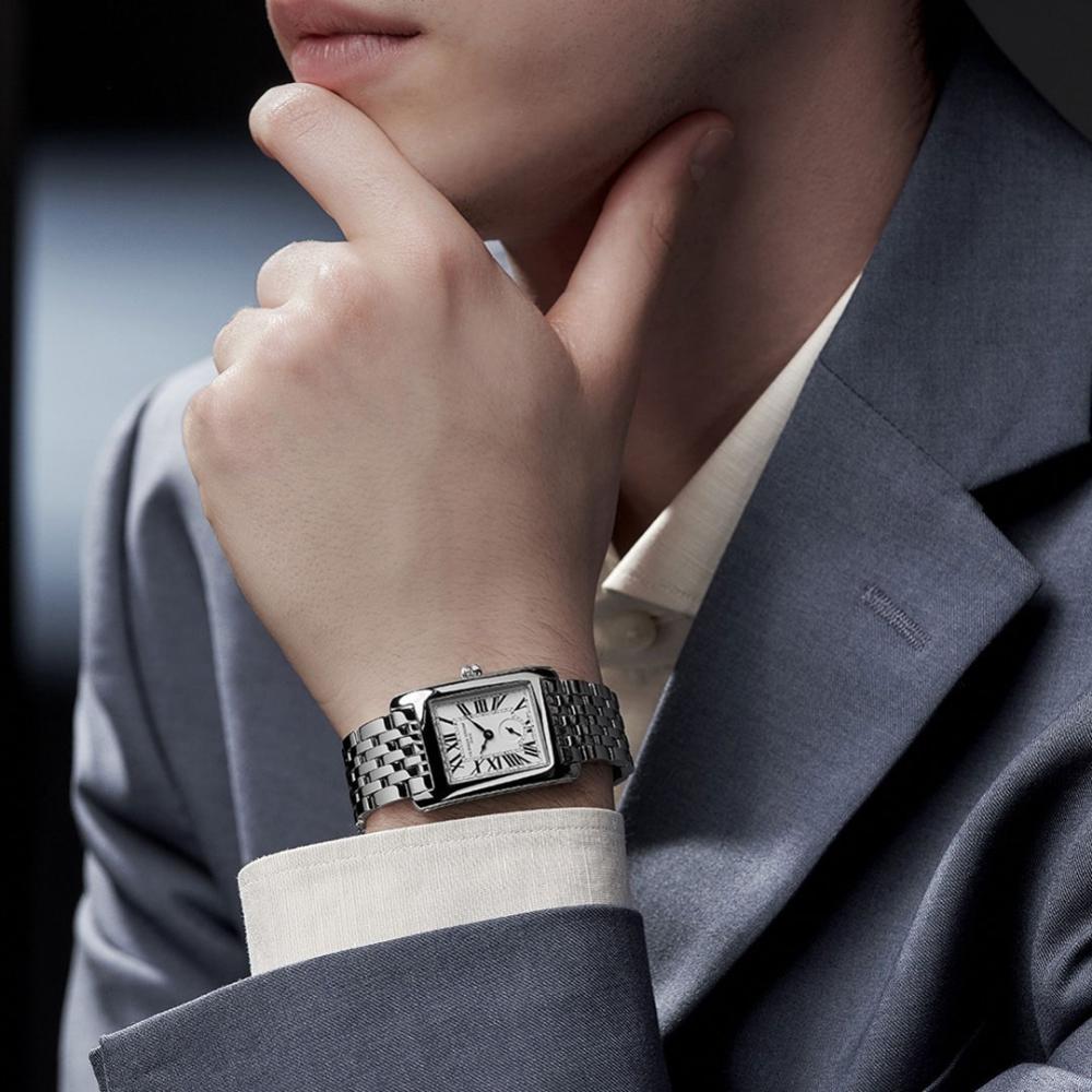 FREDERIQUE CONSTANT Carree Small Seconds Quartz White Dial 36×25.20mm Silver Stainless Steel Bracelet FC-235S2C6B - 6