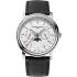 FREDERIQUE CONSTANT Business Timer Moonphase White Dial 40mm Silver Stainless Steel Black Leather Strap FC-270SW4P26 - 0