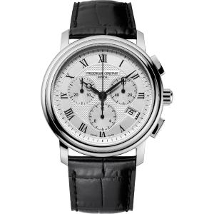 FREDERIQUE CONSTANT Classics Chronograph Quartz White Dial 40mm Silver Stainless Steel Black Leather Strap FC-292MC4P6 - 62284