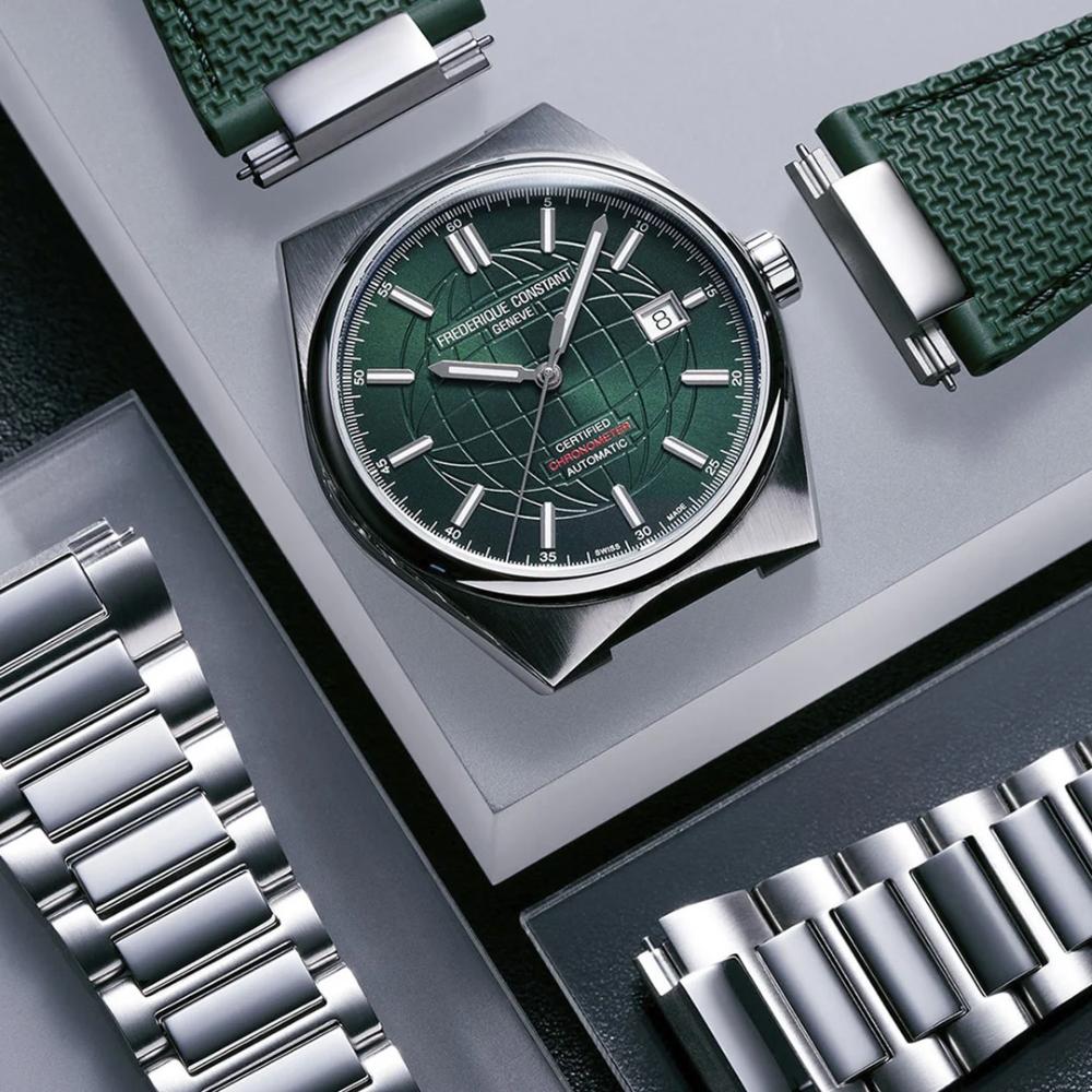 FREDERIQUE CONSTANT Highlife COSC Automatic Green Dial 39mm Silver Stainless Steel Bracelet FC-303G3NH6B