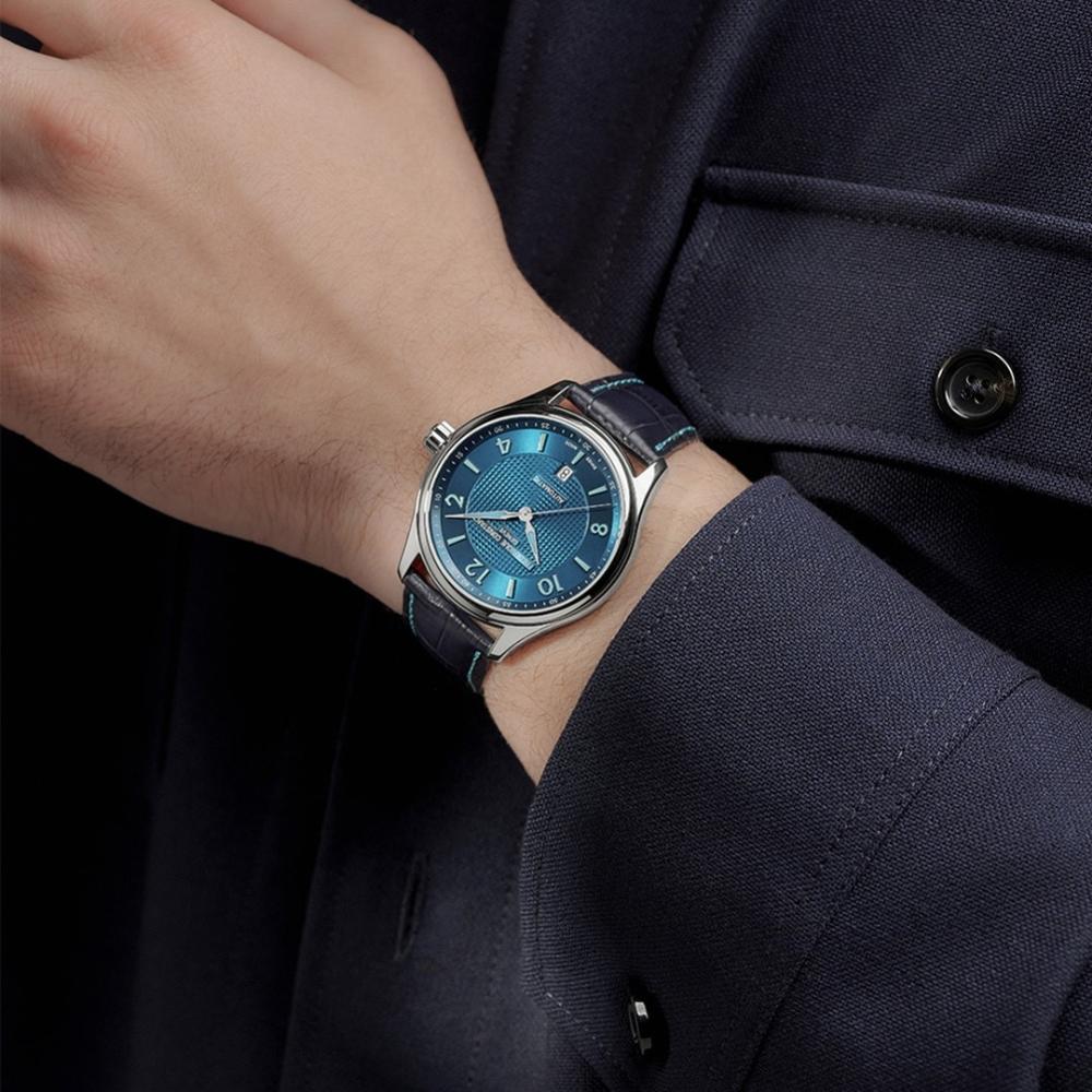 FREDERIQUE CONSTANT Runabout Automatic Limited Edition Electric Blue Dial 42mm Silver Stainless Steel Blue Leather Strap FC-303RMLN5B6