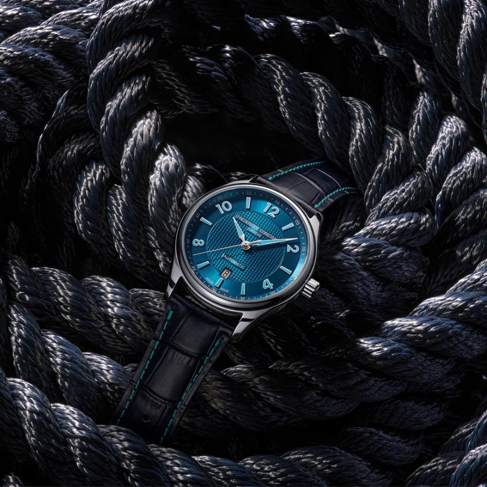 FREDERIQUE CONSTANT Runabout Automatic Limited Edition Electric Blue Dial 42mm Silver Stainless Steel Blue Leather Strap FC-303RMLN5B6 - 6