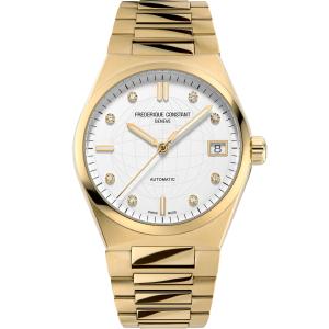 FREDERIQUE CONSTANT Highlife Ladies Automatic White Dial with Diamonds 34mm Gold Stainless Steel Bracelet FC-303VD2NH5B - 62243