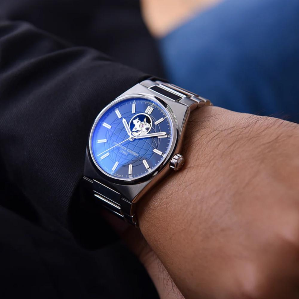 FREDERIQUE CONSTANT Highlife Heart Beat Automatic Blue Dial 41mm Silver Stainless Steel Bracelet FC-310N4NH6B