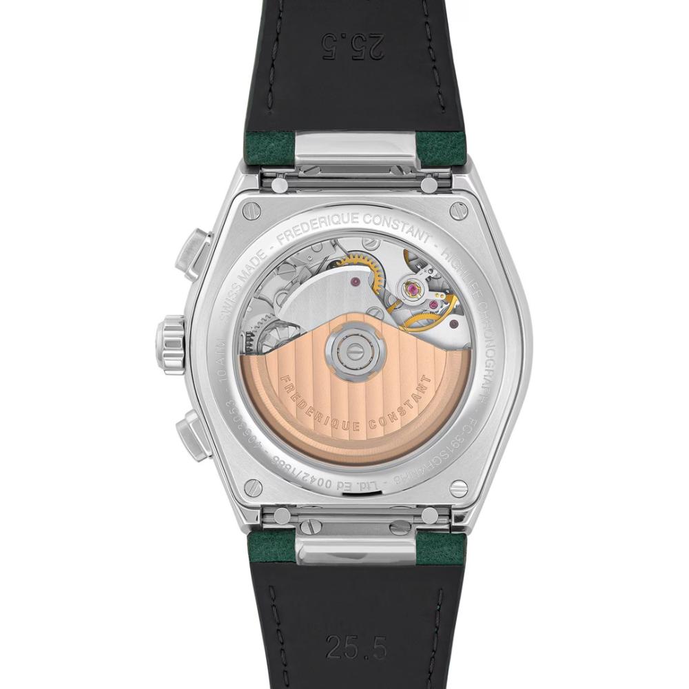FREDERIQUE CONSTANT Highlife Chronograph Automatic Limited Edition White Green Dial 41mm Silver Stainless Steel Bracelet with 2 Straps FC-391SGR4NH - 6