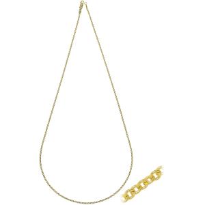 CHAIN Fortsatina Diamond-Encrusted #5 K14 50cm Yellow Gold FOR50D-50 - 30879