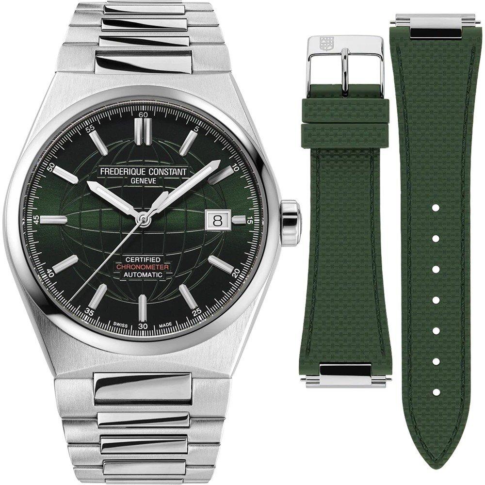 FREDERIQUE CONSTANT Highlife COSC Automatic Green Dial 39mm Silver Stainless Steel Bracelet FC-303G3NH6B