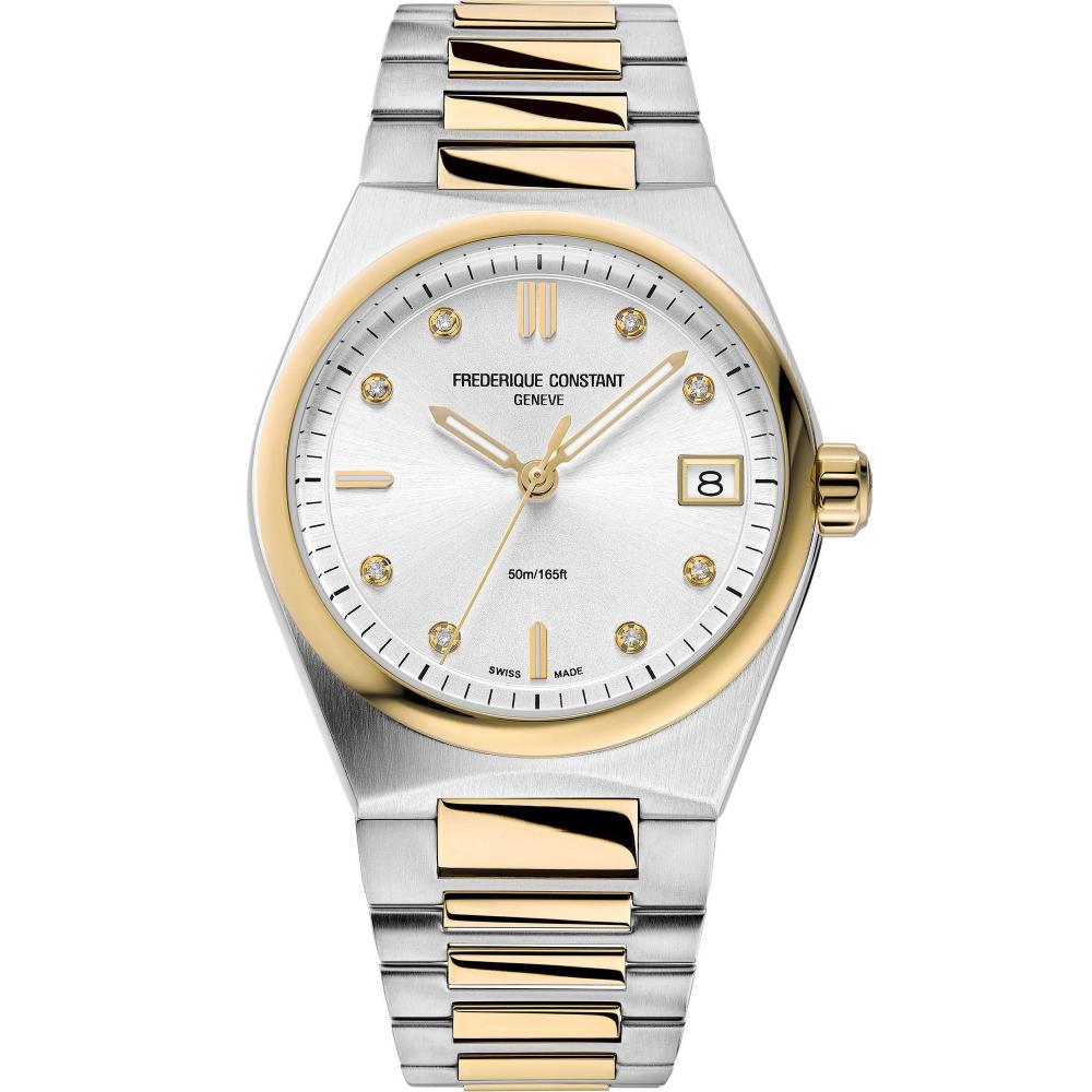 FREDERIQUE CONSTANT Highlife Ladies Quartz Silver Dial with Diamonds 31mm Two Tone Gold Stainless Steel Bracelet FC-240VD2NH3B