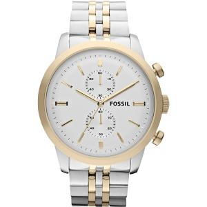 FOSSIL Townsman Chronograph 48mm Two Tone Silver & Gold Stainless Steel Bracelet FS4785 - 1142