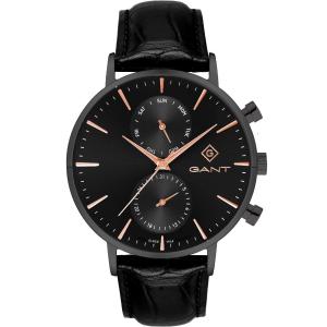 GANT Park Hill Day-Date II 43.5mm Black Stainless Steel Black Leather Strap G121016 - 25354
