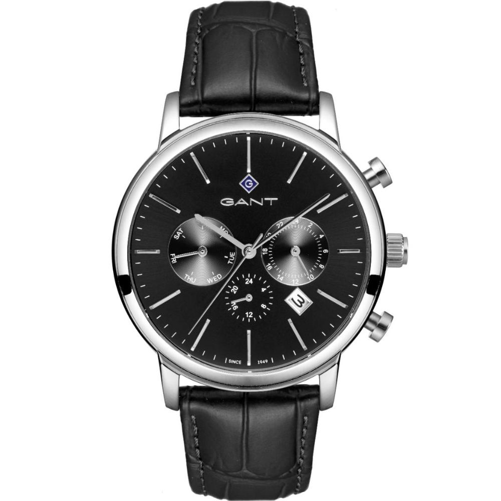 GANT Cleveland Multifunction Black Dial 43.5mm Silver Stainless Steel Black Leather Strap G132006