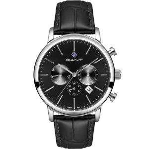 GANT Cleveland Multifunction Black Dial 43.5mm Silver Stainless Steel Black Leather Strap G132006 - 41944