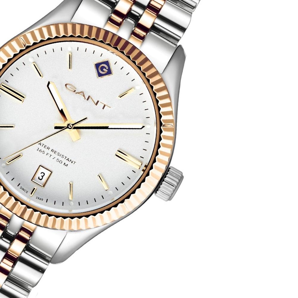 GANT Sussex White Dial 34mm Two Tone Gold Stainless Steel Bracelet G136009