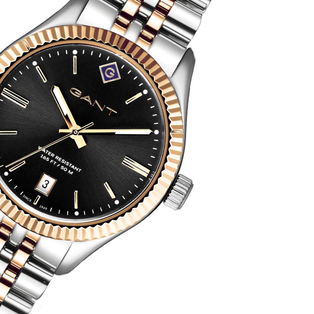GANT Sussex Black Dial 34mm Two Tone Gold Stainless Steel Bracelet G136010