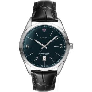 GANT Crestwood 42.5mm Silver Stainless Steel Black Leather Strap G141003 - 10490