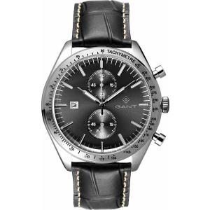 GANT Northampton Chronograph 44.5mm Silver Stainless Steel Black Leather Strap G142002 - 10427