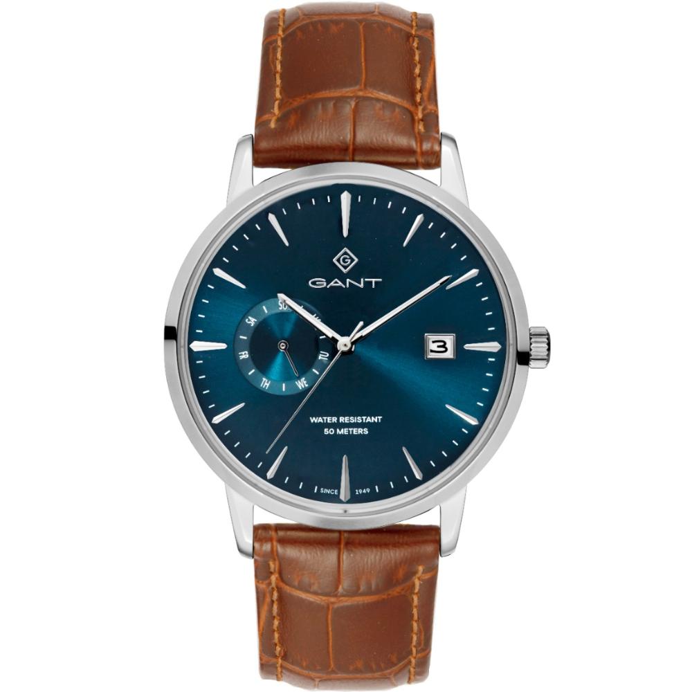 GANT East Hill Blue Dial 43mm Silver Stainless Steel Brown Leather Strap G165020