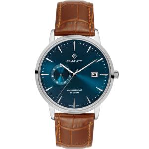 GANT East Hill Blue Dial 43mm Silver Stainless Steel Brown Leather Strap G165020 - 41947