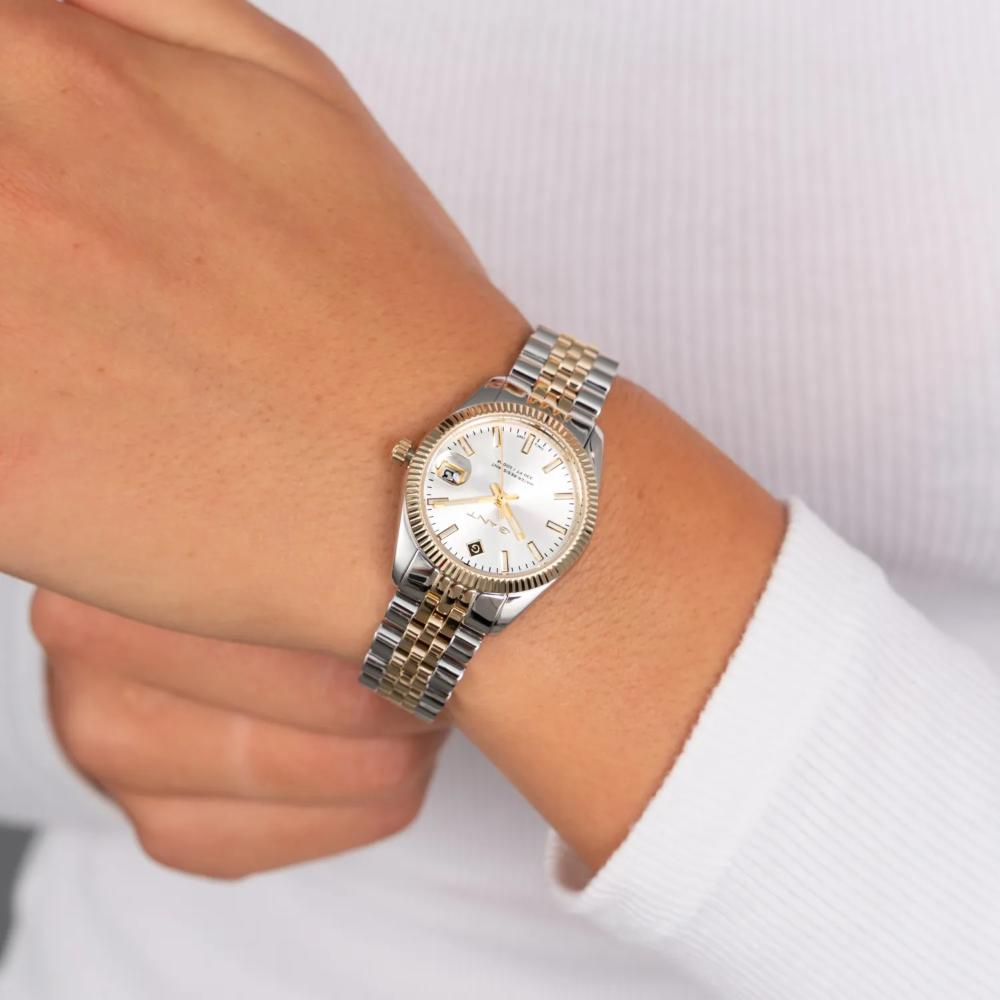 GANT Sussex Mini Silver Dial 28mm Two Tone Gold Stainless Steel Bracelet G181002