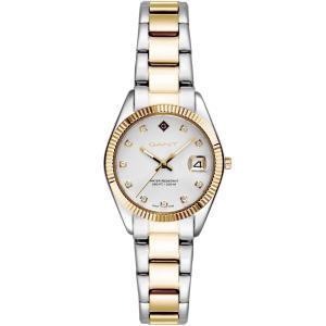 GANT Sussex Mini Stones White Dial 28mm Two Tone Gold Stainless Steel Bracelet G181015 - 60614