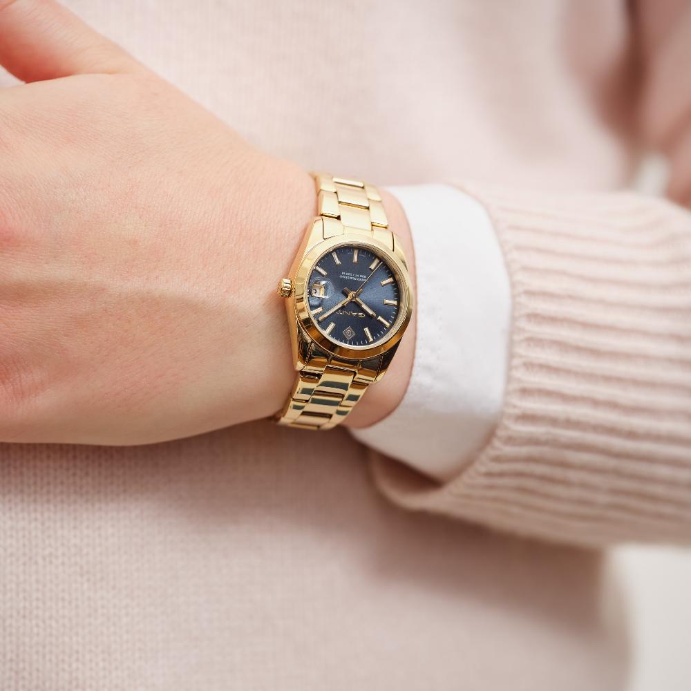 GANT Everett Mini Blue Dial 28mm Gold Stainless Steel Bracelet G186009