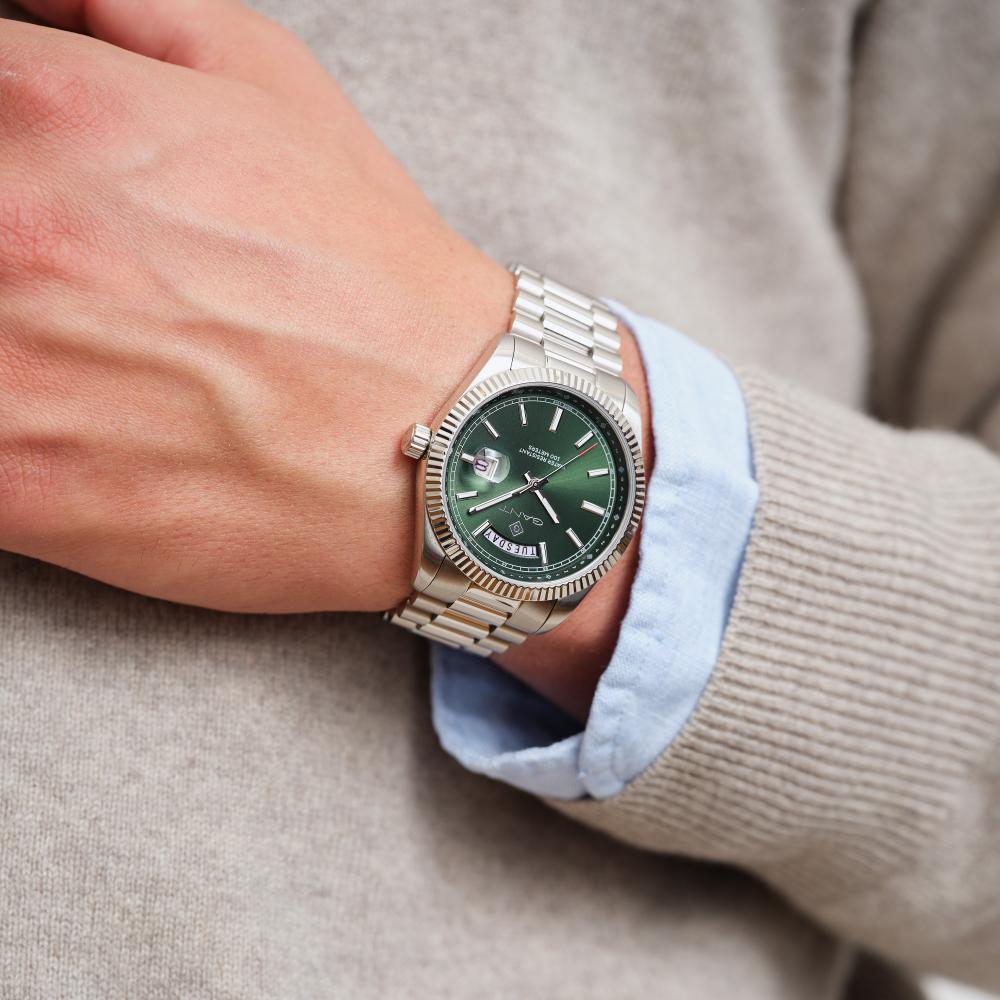 GANT Fairfax Green Dial 41mm Silver Stainless Steel Bracelet G189003