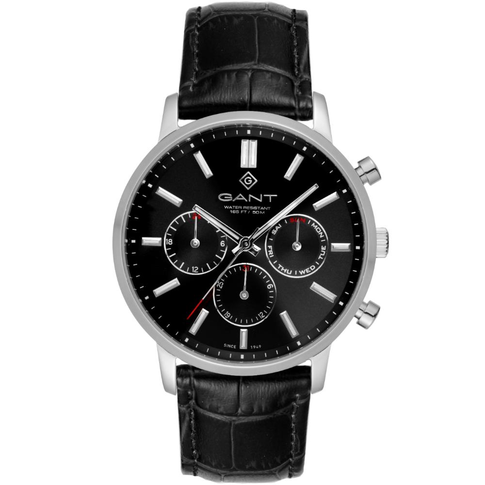 GANT East Hill Multifunction Black Dial 42.5mm Silver Stainless Steel Black Leather Strap G191004