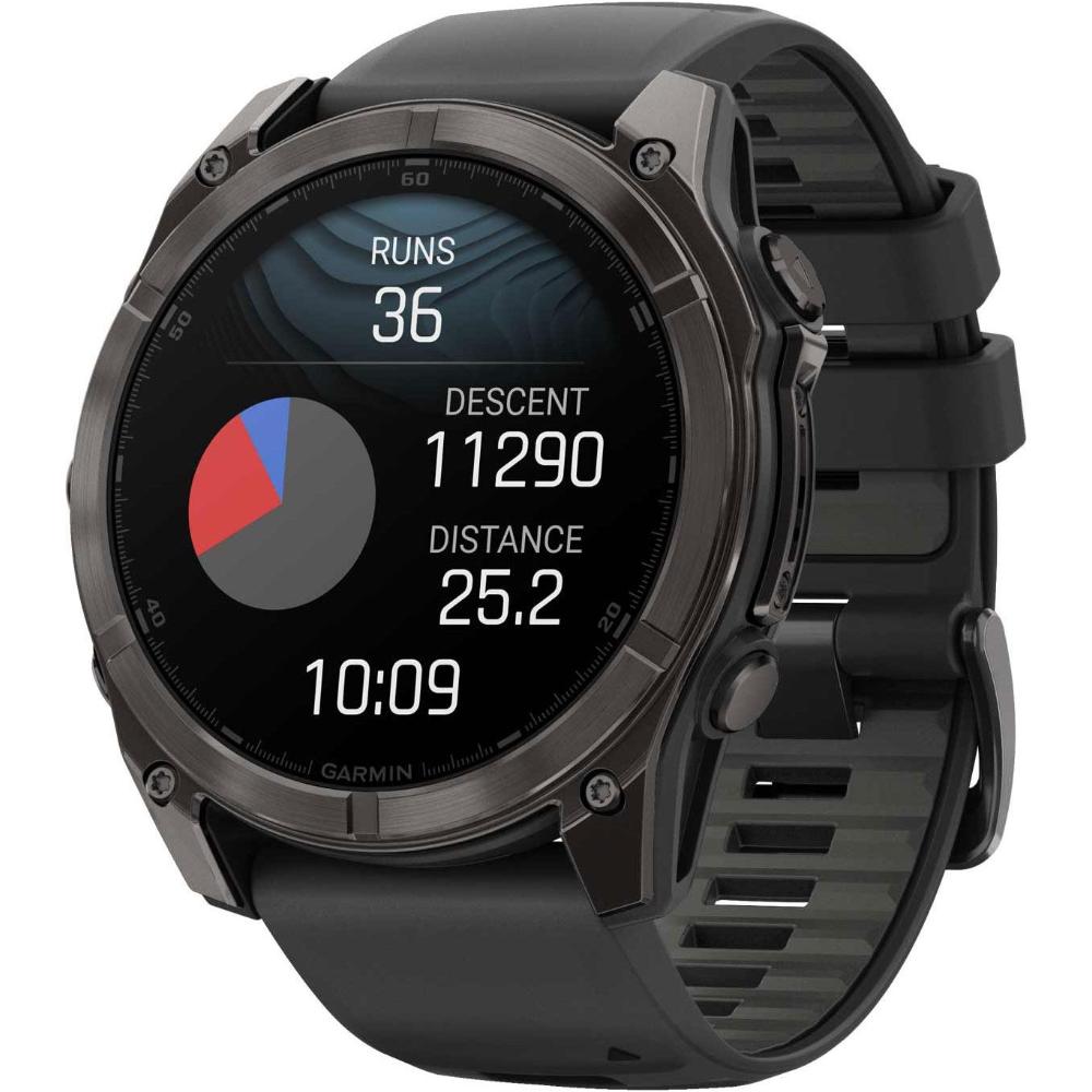 GARMIN Fenix 8 Sapphire Titanium Carbon Gray 51mm with Black/Pebble Gray Silicone Strap 010-02905-21 - 9