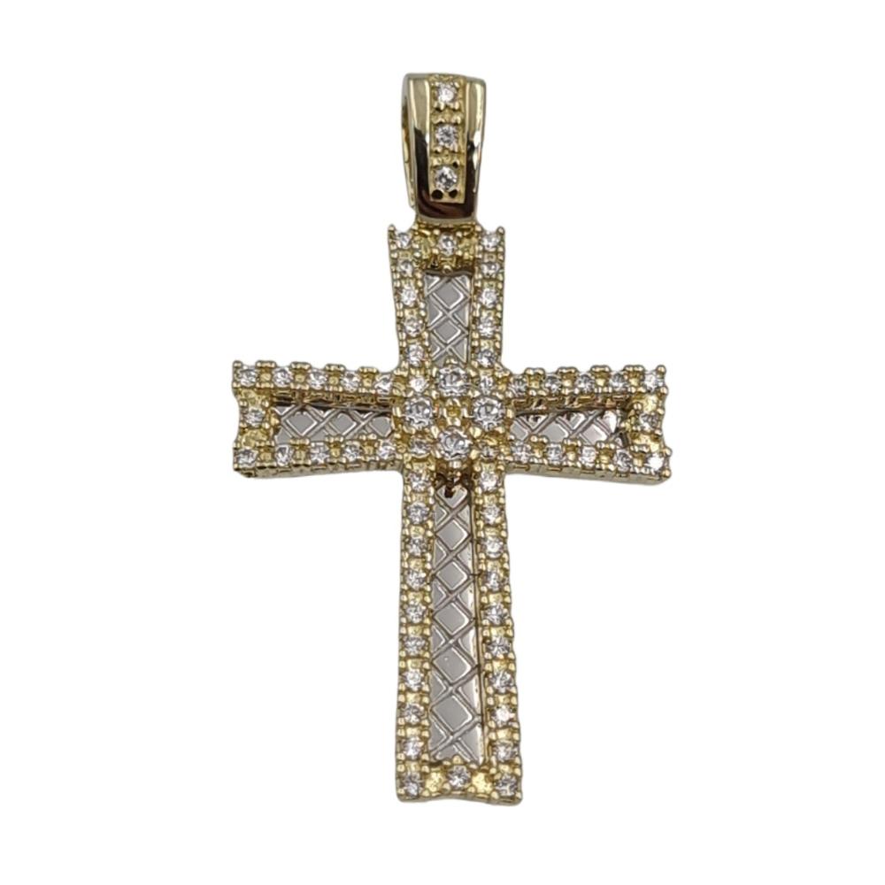 CROSS SENZIO Collection from Yellow and White Gold 14K with Zircon GD565