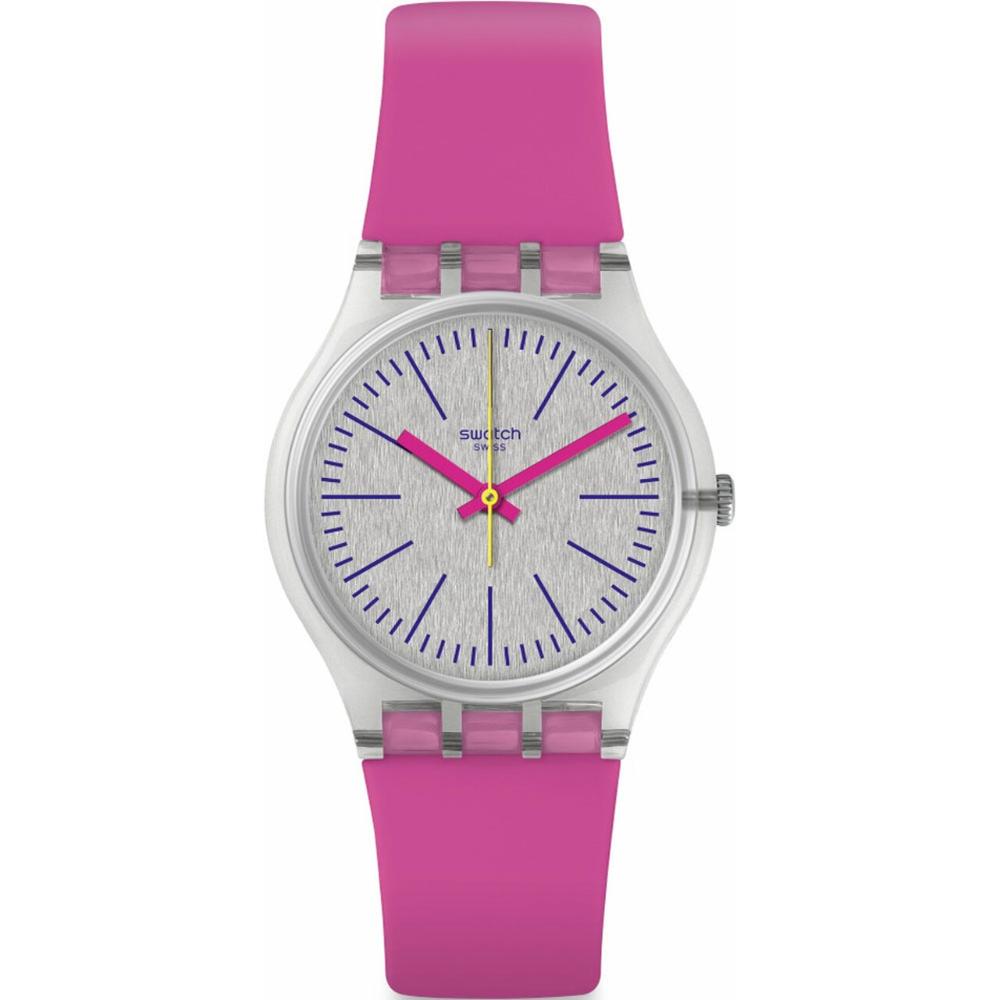 SWATCH Fluo Pinky Three Hands 34mm Pink Silicon Strap GE256