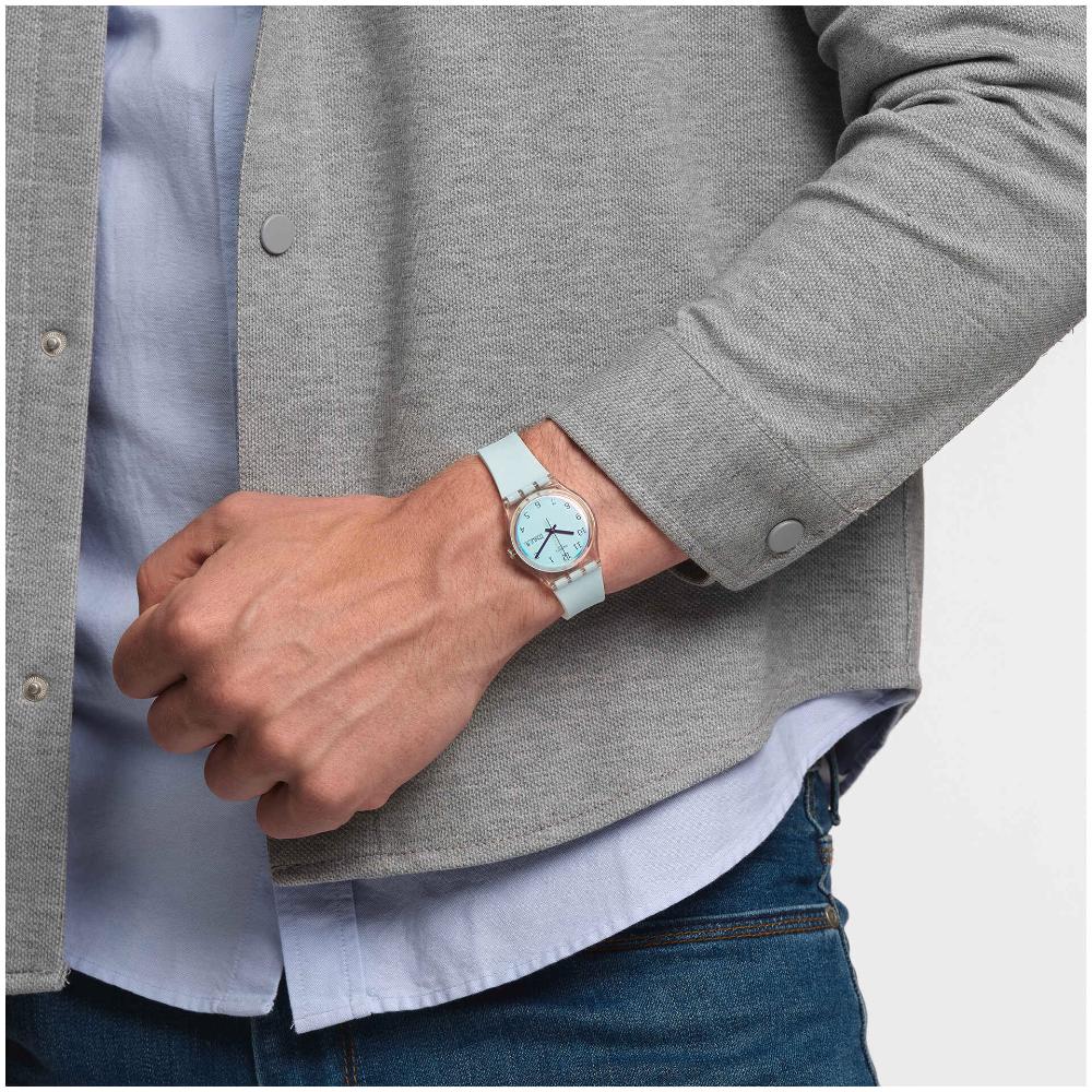 SWATCH Ultraciel 34mm Light Blue Silicon Strap GE713