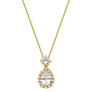 NEKLACE Rosette Gloria Hope Gold Plated with Zircon Stones GH22YW-10027N - 56686