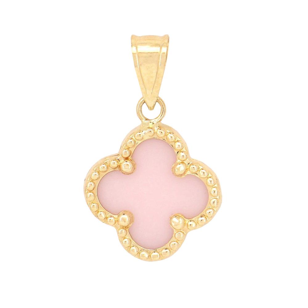 PENDANT SENZIO Collection Yellow Gold K14 with Pink Agate GM0008