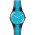 SWATCH Azzurami Three Hands 34mm Stainless Steel Two Tone Turqoise and Grey Silicon Strap GM186 - 0