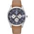 GANT Durham Multifunction 44mm Silver Stainless Steel Brown Leather Strap GT001001 - 0