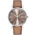 GANT Nashville Two Hands 42mm Silver Stainless Steel Brown Leather Strap GT006004 - 0