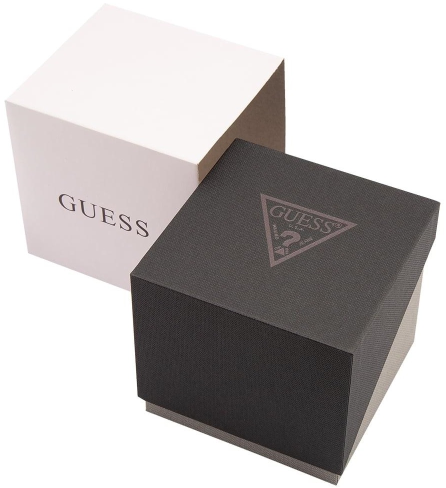 GUESS Galaxy Chronograph 42mm Silver Stainless Steel Black Leather Strap W17523G1 - 2