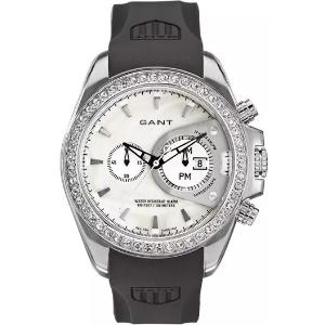 GANT Bedford Crystals Chronograph 46mm Silver Stainless Steel Black Rubber Strap GW30000 - 10279