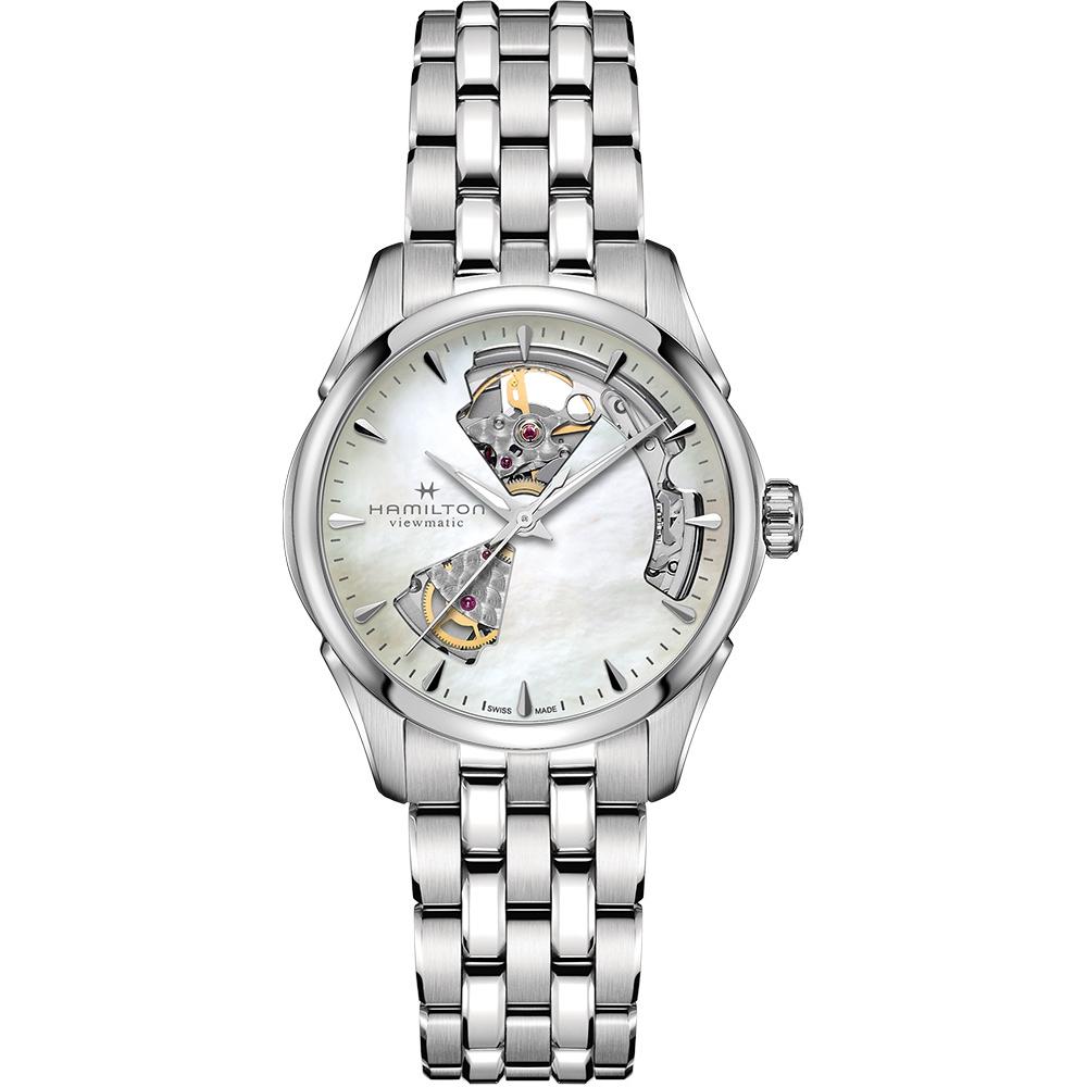 HAMILTON Jazzmaster Open Heart Lady Auto Mother of Pearl Dial 36mm Silver Stainless Steel Bracelet H32215190