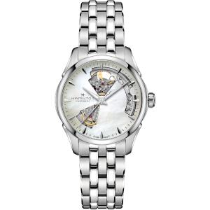 HAMILTON Jazzmaster Open Heart Lady Auto Mother of Pearl Dial 36mm Silver Stainless Steel Bracelet H32215190 - 9092