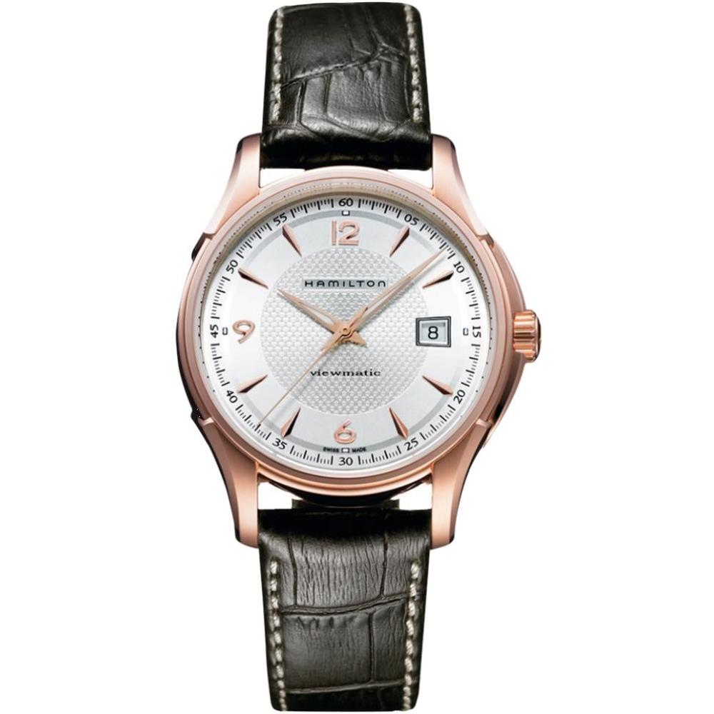 HAMILTON Jazzmaster Viewmatic Auto White Dial 40mm Rose Gold Stainless Steel Brown Leather Strap H32645555