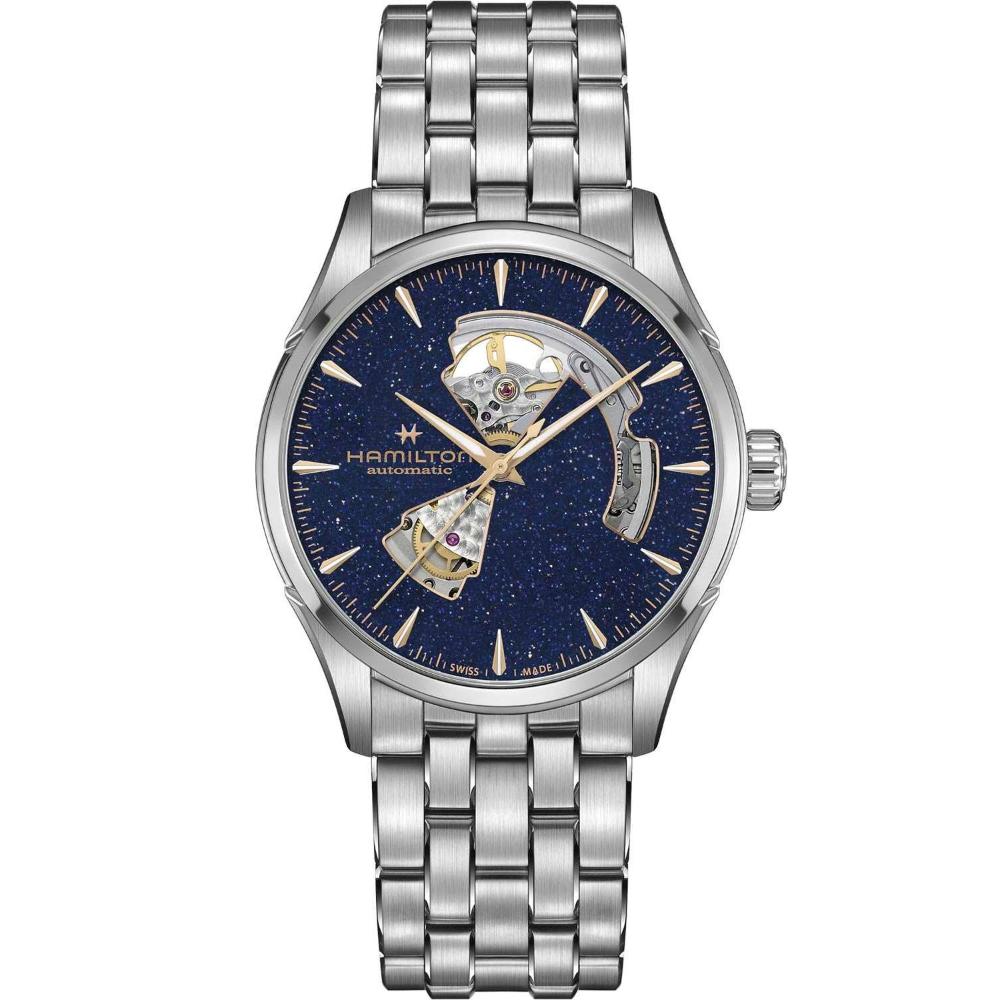 HAMILTON Jazzmaster Open Heart Auto Blue Sparkle Dial 42mm Silver Stainless Steel Bracelet H32705140